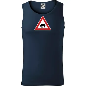 Dopravní značka - Pozor pasoucí se kůň - Tílko pánské Core - S ( Námořní modrá (velmi tmavá - téměř černá) )