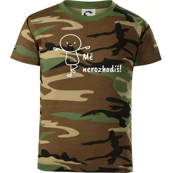 Chlapecké tričko Mě nerozhodíš - Dětské maskáčové triko - 104-110cm / 3-4 roky ( Hnědý maskáč )