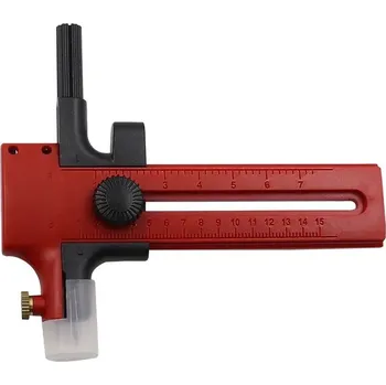 Kancelářská technika Nastavitelný kruhový řezák pro přesné výřezy | kruhový řezák, řezací kružítko - červený