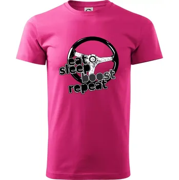 Pánské tričko Eat Sleep Boost repeat - Klasické pánské triko vyšší gramáže - L ( Purpurová )