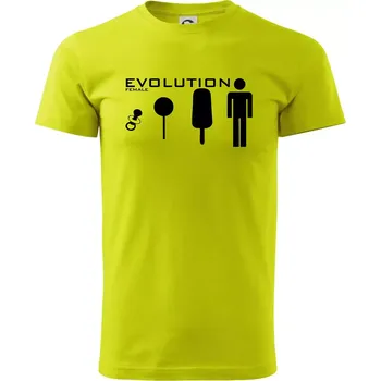 Evoluce ženy - Klasické pánské triko vyšší gramáže - L ( Limetková )