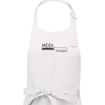 Kuchyňská zástěra In progress titul MDDr. doktor / doktorka zubního lékařství - Pánská zástěra na vaření - Univerzální velikost ( Bílá )