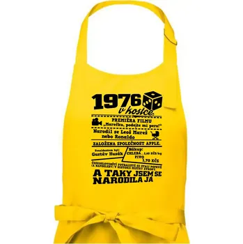 Kuchyňská zástěra 1976 v kostce - Dámská zástěra na vaření - Univerzální velikost ( Žlutá )