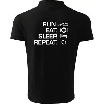 Pánská košile Run eat sleep repeat - Polokošile pánská Pique Polo 203 - S ( Černá )