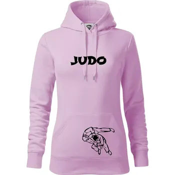 Dámská mikina Judo nápis + postavy - Mikina dámská Cape s kapucí - S ( Orchid )