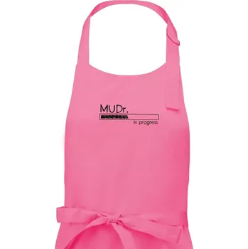 Kuchyňská zástěra In progress titul MUDr. doktor doktorka medicíny - Dámská zástěra na vaření - Univerzální velikost ( Růžová )