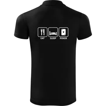 Pánská košile Eat sleep poker - Polokošile Victory sportovní (dresovina) - S ( Černá )