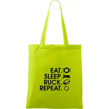 Eat sleep Rugby - Taška bavlněná - 42 x 38 cm ( Limetková )