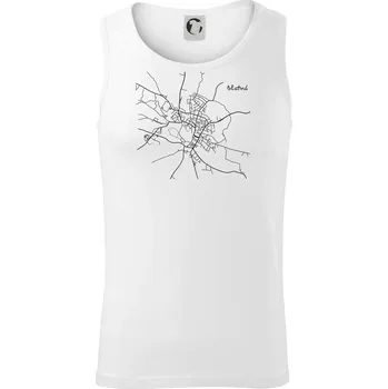 Černobílá mapa Blatná - Tílko pánské Core - XL ( Bílá )