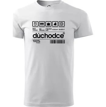 Pánské tričko Čárový kód důchodce - Triko extra velké (5-8XL) - 8XL ( Bílá )