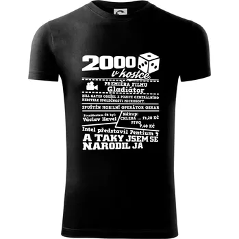 Pánské oblečení 2000 v kostce - Viper FIT - Pánské zůžené tričko - 3XL ( Černá )