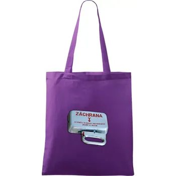 Záchranná brzda vlak - Taška bavlněná - 42 x 38 cm ( Fialová )