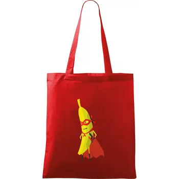 Nákupní taška Banán superman - Taška bavlněná - 42 x 38 cm ( Červená )