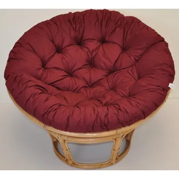 Křeslo Axin Trading s.r.o. Ratanový papasan 100 cm medový polstr vínový