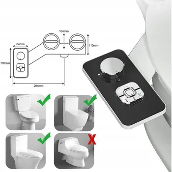 WC sedátko BIDETOVÁ PODLOŽKA NA WC SEDÁTKO DVOJITÉ TRYSKY Japonská toaleta Bidet