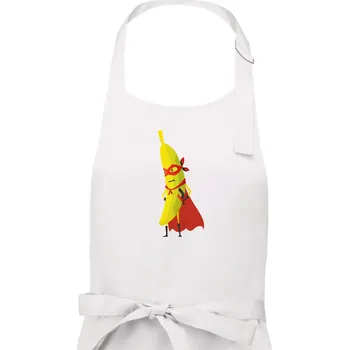 Kuchyňská zástěra Banán superman - Dámská zástěra na vaření - Univerzální velikost ( Bílá )