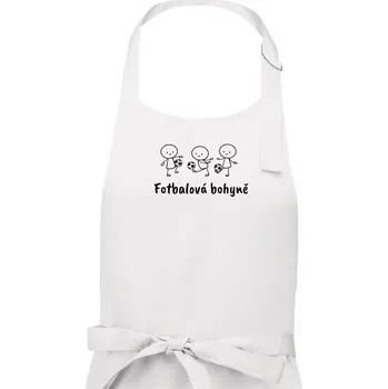 Kuchyňská zástěra Fotbalová bohyně - Dámská zástěra na vaření - Univerzální velikost ( Bílá )