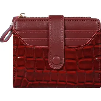 Mini peněženka s krokodýlím vzorem | dámská peněženka, malá peněženka - burgundské