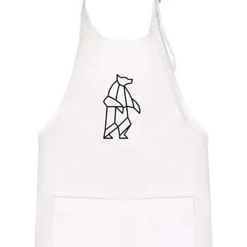 Kuchyňská zástěra Geometrie lední medvěd stojící - Dětská zástěra na vaření - Univerzální velikost ( Bílá )