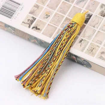 Barevné bavlněné třásně pro dekorace | ozdobné střapce, etno dekorace - Žluť