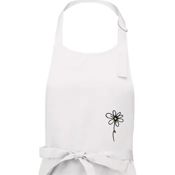 Kuchyňská zástěra Kopretina - dole na výšku - Pánská zástěra na vaření - Univerzální velikost ( Bílá )