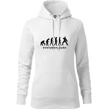 Dámská mikina Judo evoluce - úder - Mikina dámská Cape s kapucí - 2XL ( Bílá )