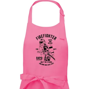 Kuchyňská zástěra Firefighter Dept - Pánská zástěra na vaření - Univerzální velikost ( Růžová )