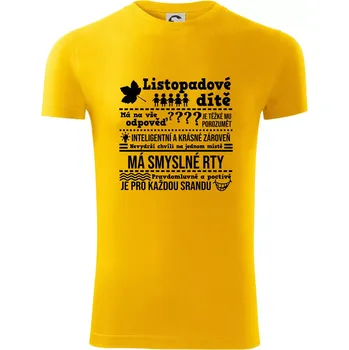 Pánská móda Narozeniny listopad - Viper FIT - Pánské zůžené tričko - XL ( Žlutá )