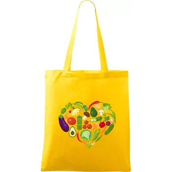 Zelenina Srdce - Taška bavlněná - 42 x 38 cm ( Žlutá )