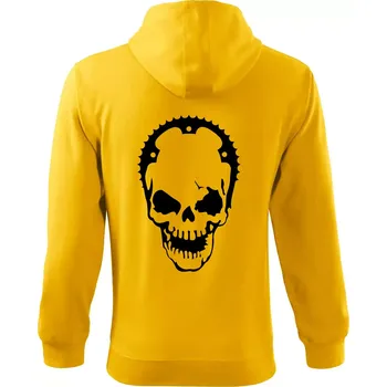 Pánská mikina Rozeta lebka - Mikina s kapucí na zip trendy zipper - 2XL ( Žlutá )