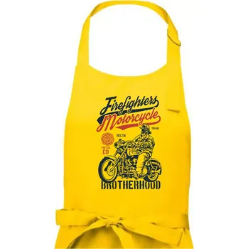 Kuchyňská zástěra Firefighters Motorcycle - Pánská zástěra na vaření - Univerzální velikost ( Žlutá )
