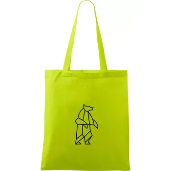 Geometrie lední medvěd stojící - Taška bavlněná - 42 x 38 cm ( Limetková )