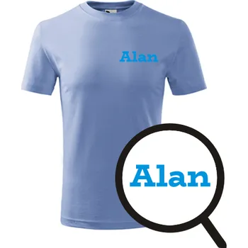 Chlapecké oblečení Světle modré dětské tričko Alan - dětské tričko se jménem - barva modrá - velikost 10let