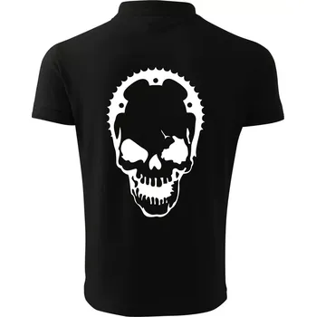 Pánská košile Rozeta lebka - Polokošile pánská Pique Polo 203 - 4XL ( Černá )