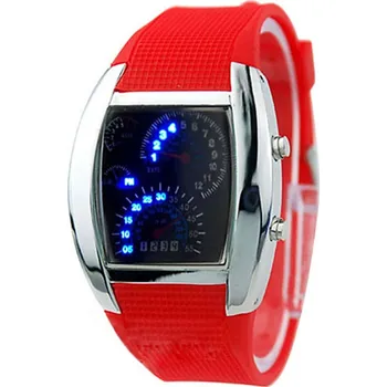 Hodinky Binární LED hodinky | hodinky s tachometrem - červená