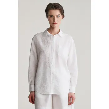 Dámská košile KOŠILE GANT REL TONAL STRIPED SEERSUCKER SHIRT WHITE