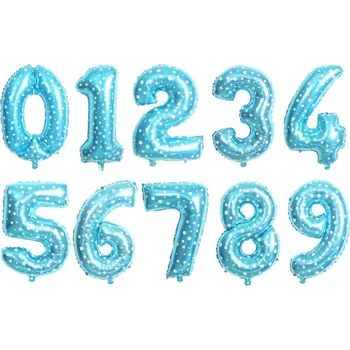 Nafukovací číslice | nafukovací balónky čísla - modrý spot,80 cm,5