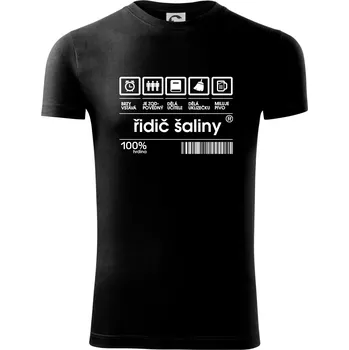 Pánské tričko Čárový kód - řidič šaliny - Viper FIT - Pánské zůžené tričko - M ( Černá )