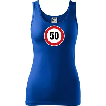 Dámské tričko Dopravní značka - omezení rychlosti 50 - Dámské tílko - 2XL ( Královská modrá )