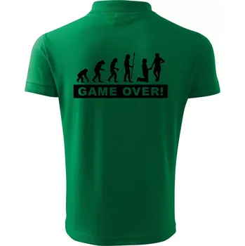 Pánská košile Game over evoluce - Polokošile pánská Pique Polo 203 - 2XL ( Středně zelená )