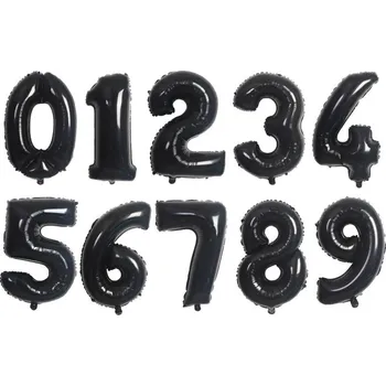 Balónek Nafukovací číslice | nafukovací balónky čísla - černá,80 cm,4