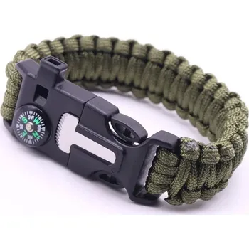 Vybavení pro přežití Paracord náramek | náramek přežití 4v1 - křesadlo, píšťalka, lano a nůž - 1