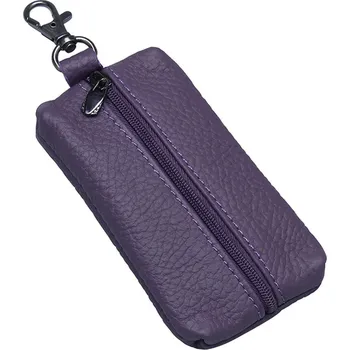 Kožená peněženka na klíče - Fialová