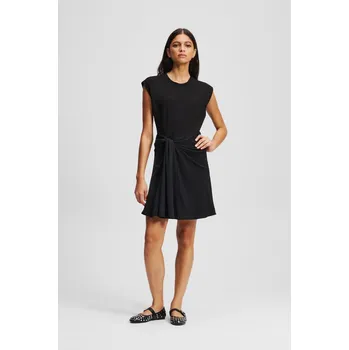 Dámské šaty ŠATY KARL LAGERFELD FABRIC MIX DRESS BLACK