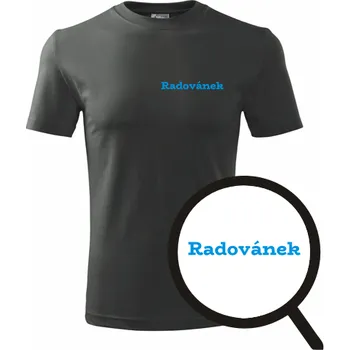 Pánská móda Grafitové tričko Radovánek - tričko se jménem - barva antracit - velikost L