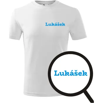 Chlapecké tričko Bílé dětské tričko Lukášek - dětské tričko se jménem - barva bílá - velikost 8let