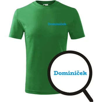 Chlapecké tričko Zelené dětské tričko Dominiček - dětské tričko se jménem - barva zelená - velikost 12let