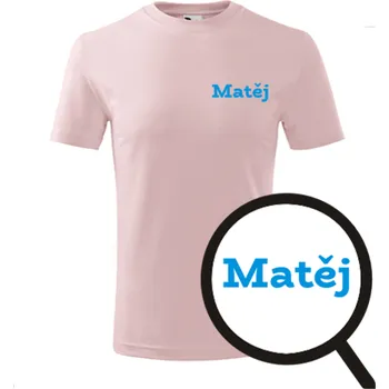 Chlapecké tričko Růžové dětské tričko Matěj - dětské tričko se jménem - barva růžová - velikost 12let