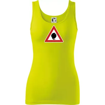 Dámské tričko Dopravní značka - krocan - Dámské tílko - 2XL ( Limetková )