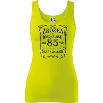 Dámské tričko Zrozen k dokonalosti 85 - Dámské tílko - L ( Limetková )